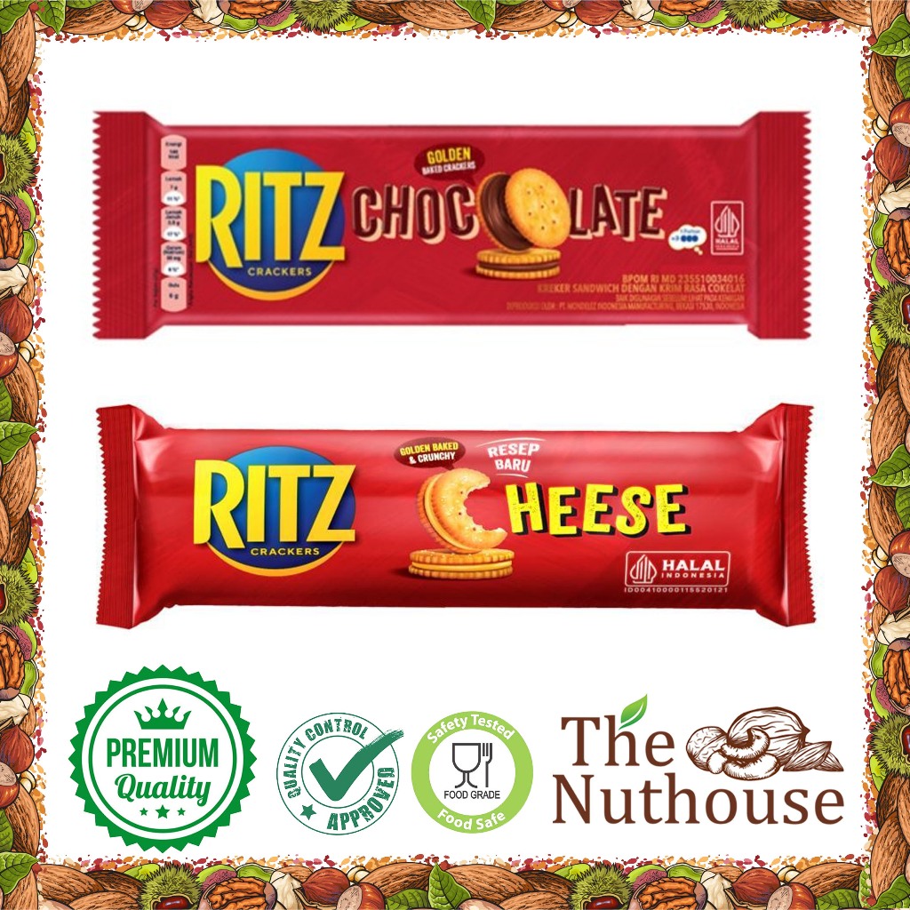 RITZ Cracker Sandwich Biskuit Krakers - Rasa Cokelat / Keju (Chocolate / Cheese) 91gr [HALAL]