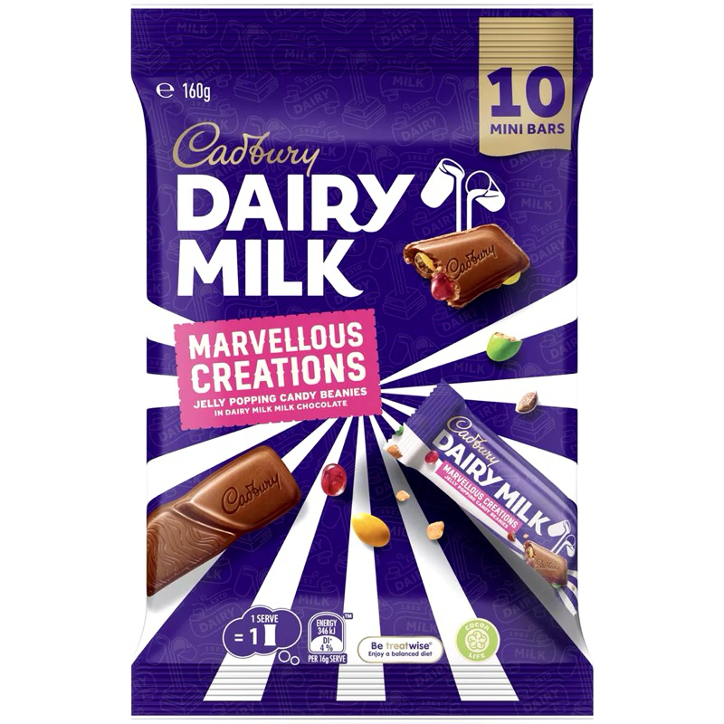 

Cadbury Dairy Milk Marvellous Creation Chocolate Share Pack 10 Pieces 160g - Australia