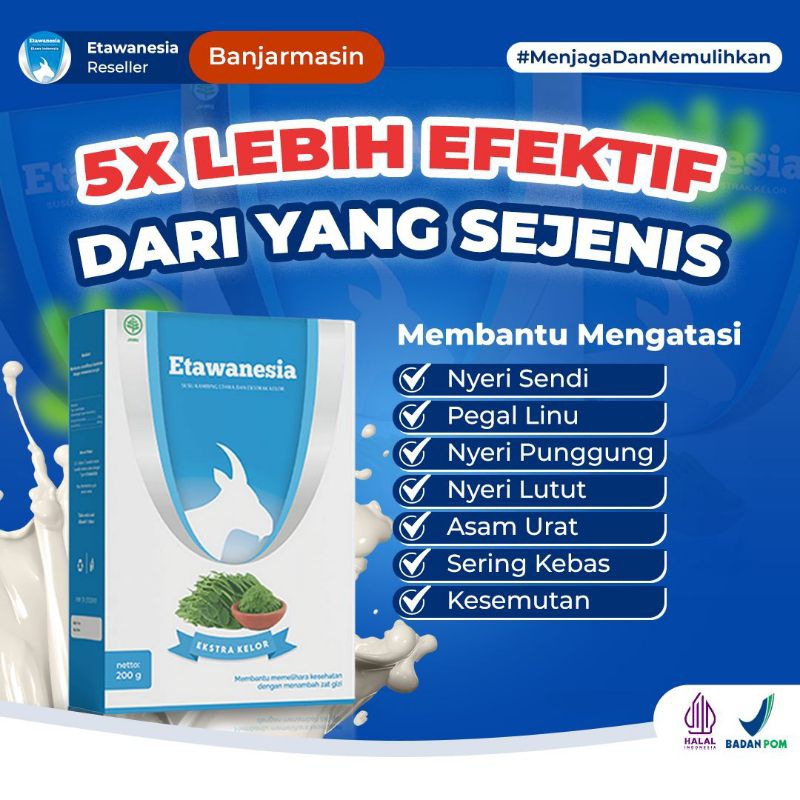 

ETAWANESIA ETAWA BIRU Susu Kambing + Ekstrak Moringa Folium Daun Kelor + Krimer Bubuk 200gr SESAK NAFAS ASMA NYERI SENDI BRONKITIS TBC