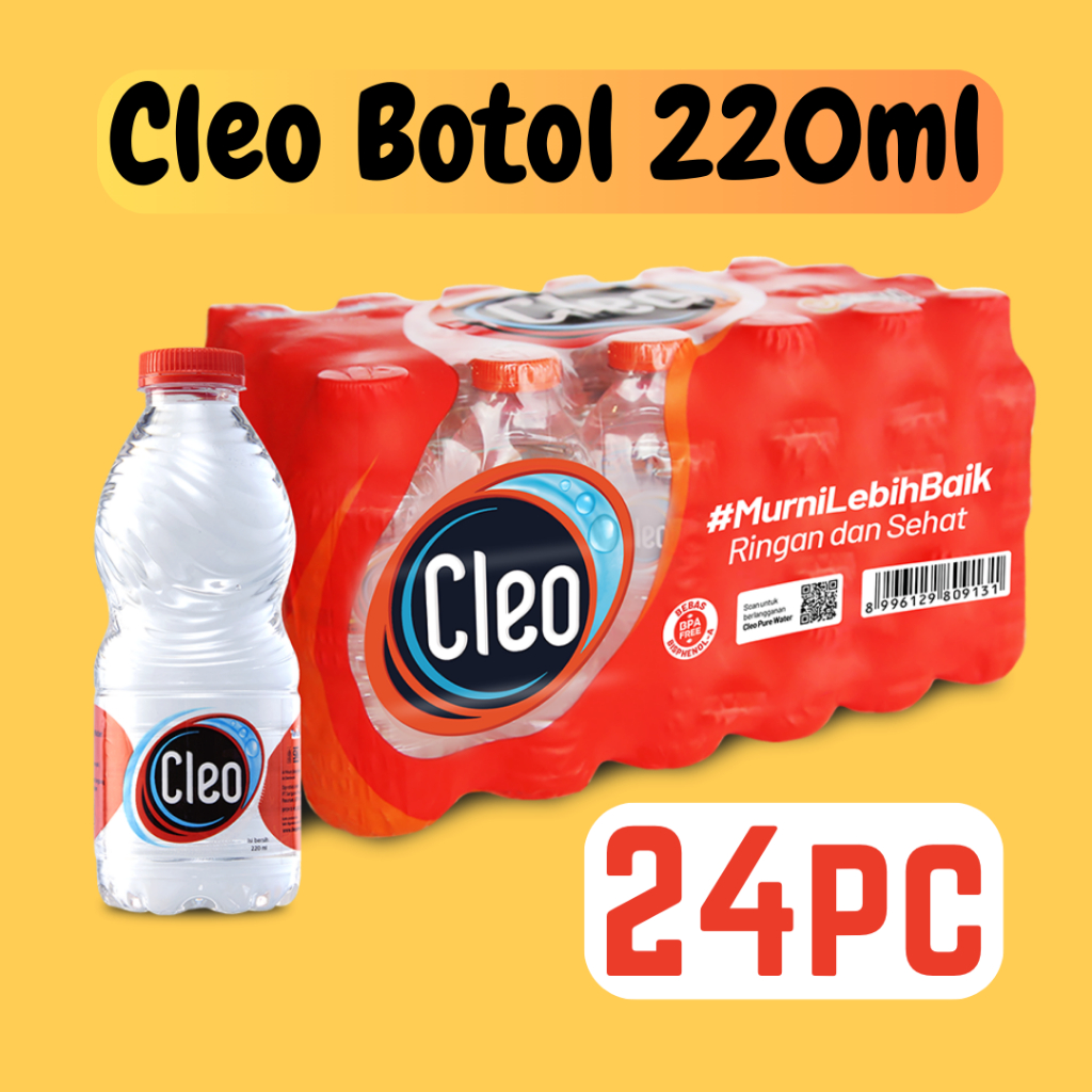 

Air Mineral Botol Cleo 220ml 24pc / Botol Minum Mini Cleo 220 ml 24 pc