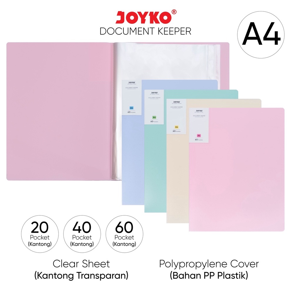 

Promo Keren Document Keeper Clear Holder Map File Dokumen Folder Joyko DK Pastel