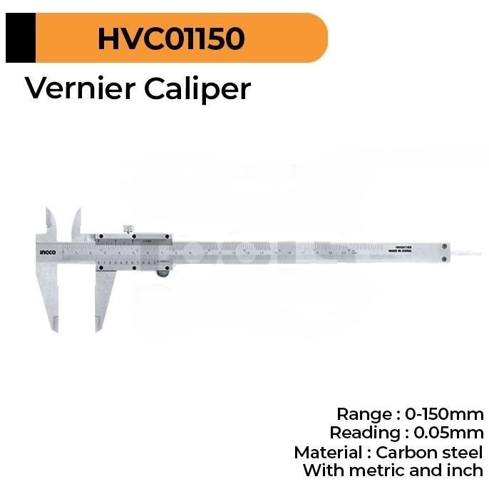 

Vernier Caliper (150 mm) INGCO HVC01150 Penggaris Sigmat Jangka Sorong