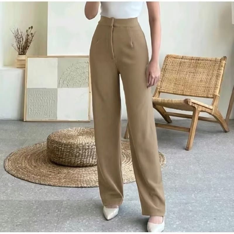 Cozie pants/ celana kulot wanita  highwais bahan adem anti kusut polos korean style ukuran L XL XXL