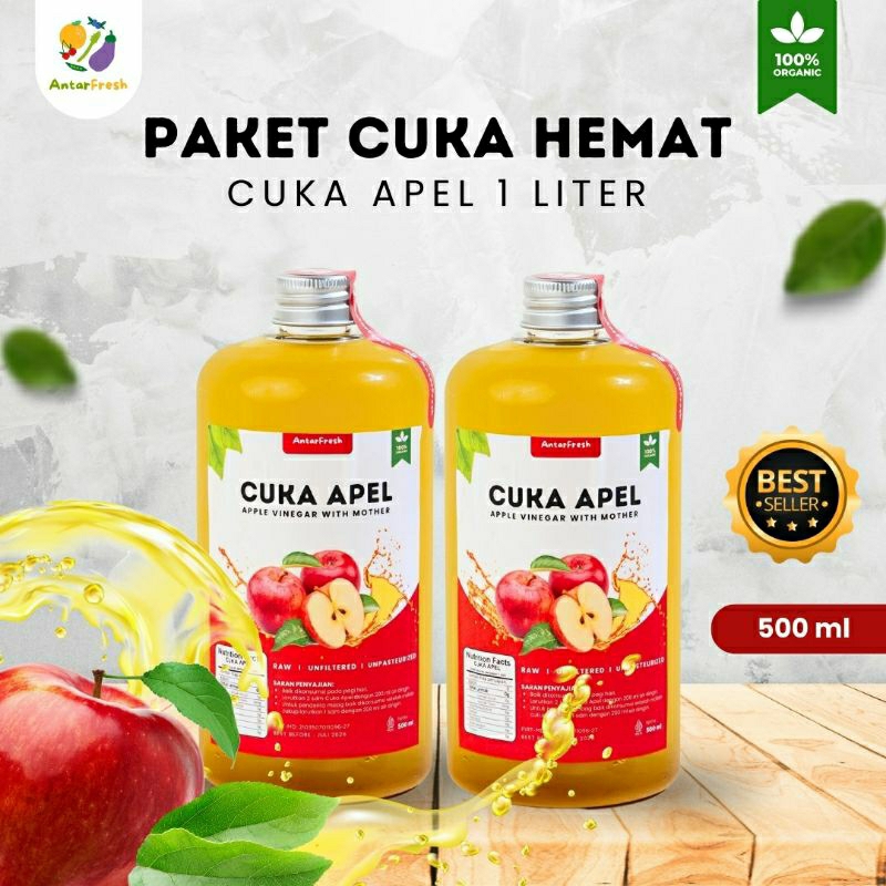 

Cuka Apel With Mother 1000 ML/AntarFresh Apple Vinegar