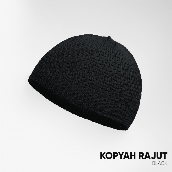 kopyah rajut nyaman untuk beribadah warna hitam