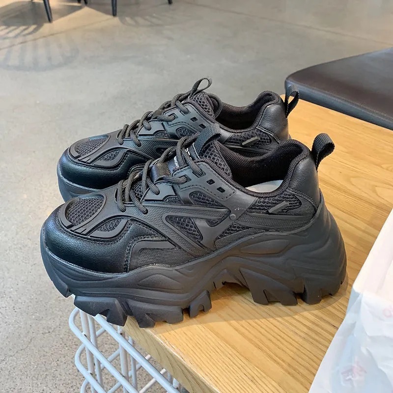 Sepatu Wanita Korea Hitam Putih Polos Sepatu Sneakers Wanita Import Yijin 117