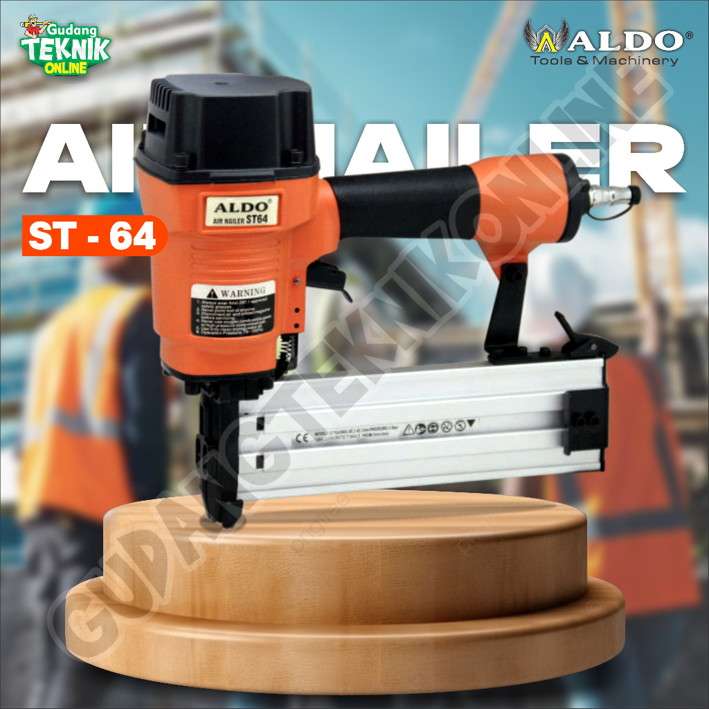 (ALDO ST-64) Mesin Paku Tembak Angin ST64 ALDO / Mesin Staples Paku Tembak Lurus ST-64 Air Nailer Gu