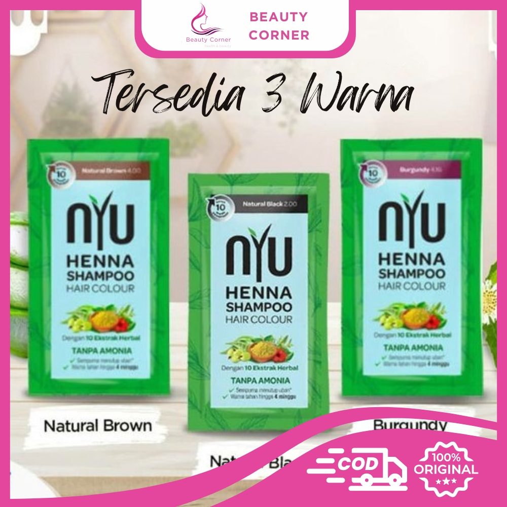 NYU Henna Shampoo Hair Colour Sachet - Shampoo Pewarna Rambut