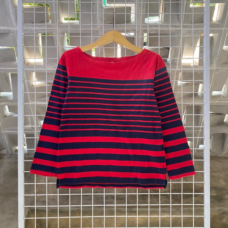 Uniqlo stripe shirt longsleeve red navy