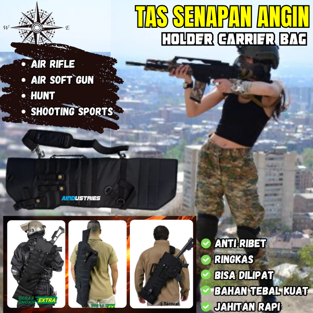 Tas Pcp Panjang Gendong Uklik Gejluk BullUp Jahitan rapi Kuat Bahan tebal tali bahu empuk Ringkas bi