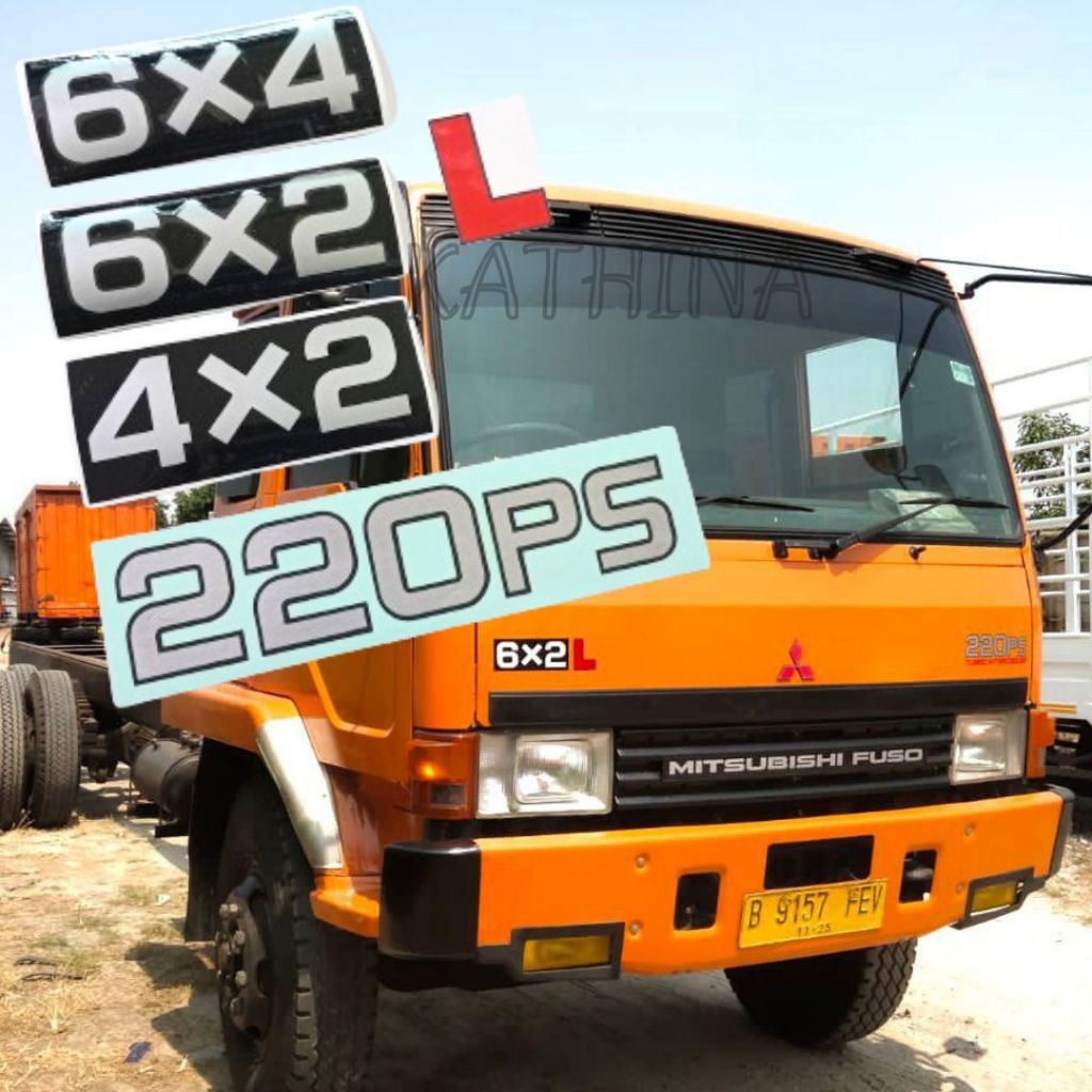 Stiker Depan Mobil Mitsubishi Truk Fuso 220 PS 6x4/6x2/4x2 Sticker
