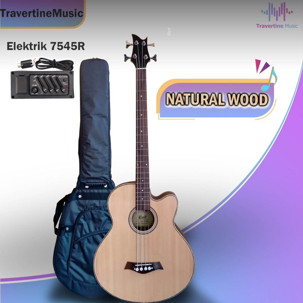 Bass Akustik Elektrik Cort Neck Maple Senar High Quality