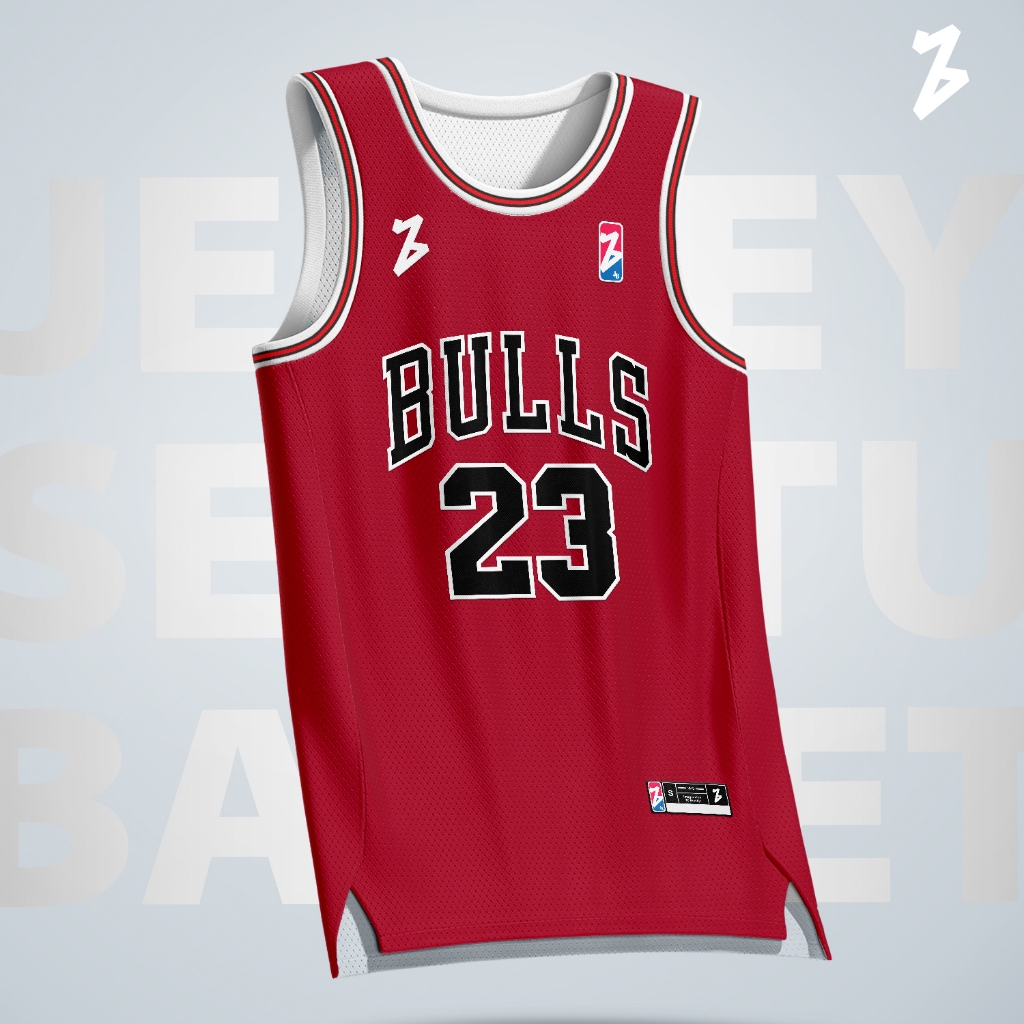 JERSEY BASKET MICHAEL JORDAN #23 CHICAGO BULLS MERAH RED NBA SWINGMAN REVO REVO30 KAOS GAMETIME BAJU