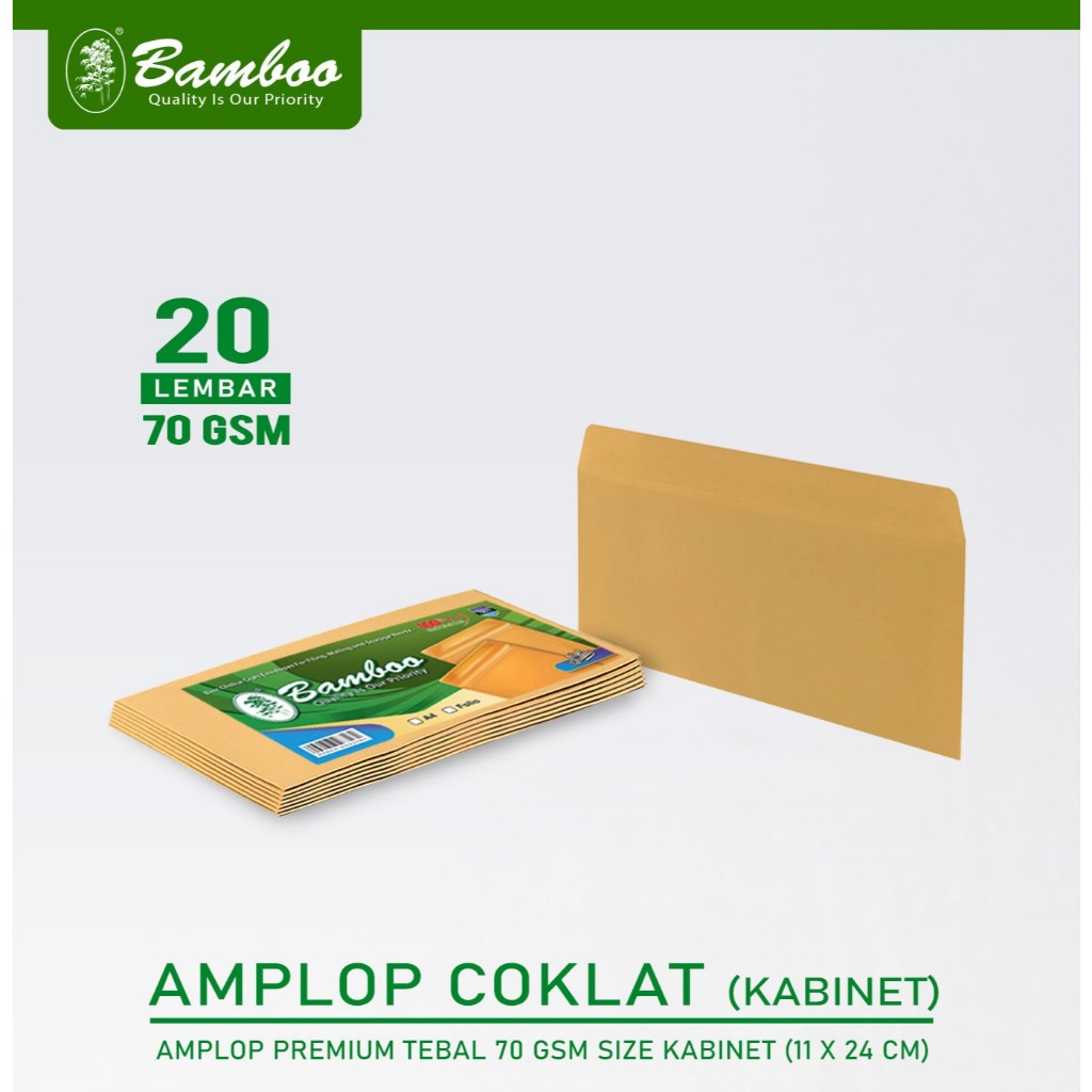 

Bamboo Amplop Coklat Kabinet ( isi 20 lembar )