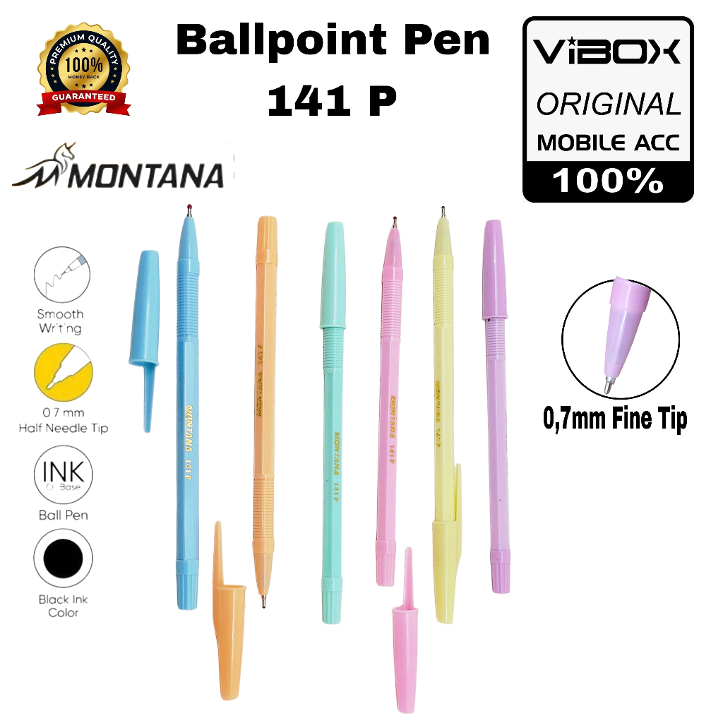 

( 5Pcs ) Terlaris Montana Tinta Hitam / Pulpen / Pena / Ballpoint Montana 141P black Pen Original [MPG]