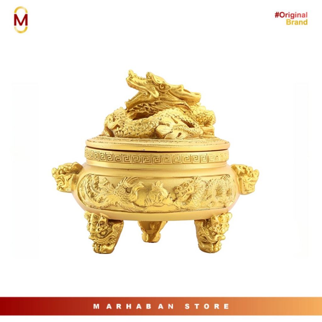 Tempat Membakar Dupa Kerucut Motif Naga Prapen Naga
