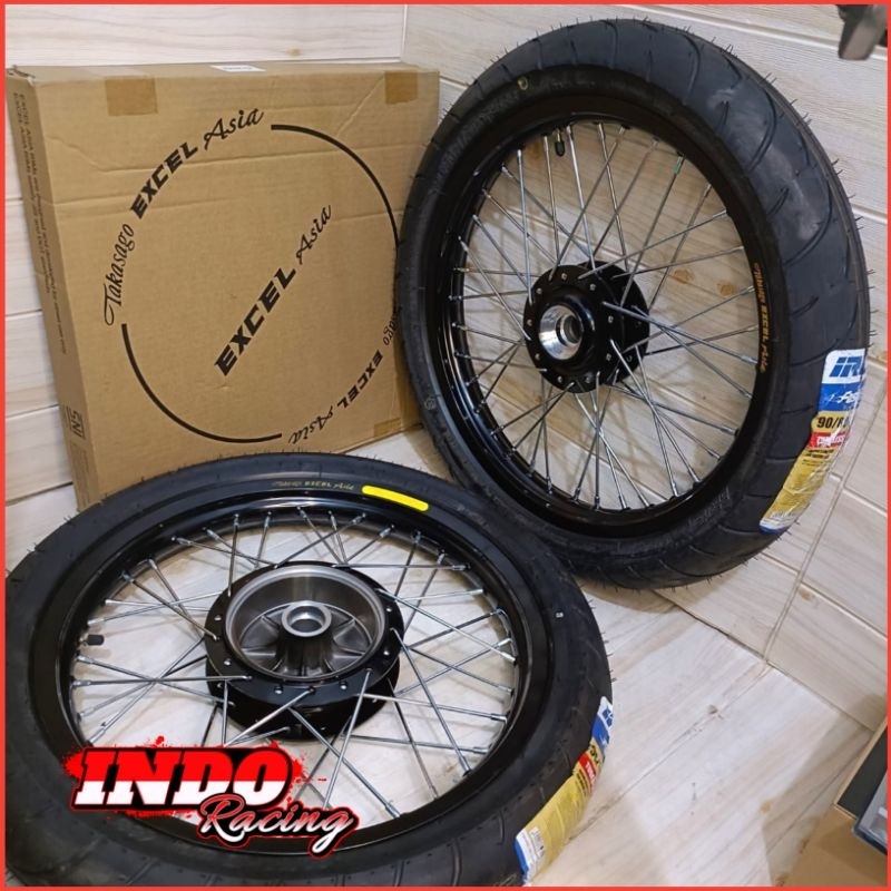 Paket Velg TAKASAGO Excel Asia RX King Ring 17 18 Ukuran 160 185 / 185 215 Hitam Velg TAKASAGO EXCEL