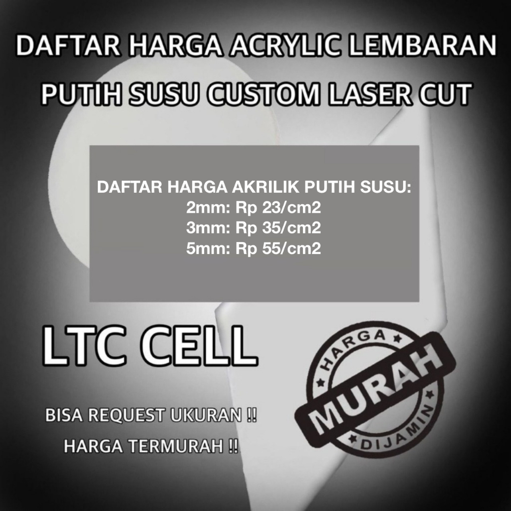 

Acrylic Putih Susu Ukuran Bebas Pilih Sendiri Potong Laser Akrilik Custom