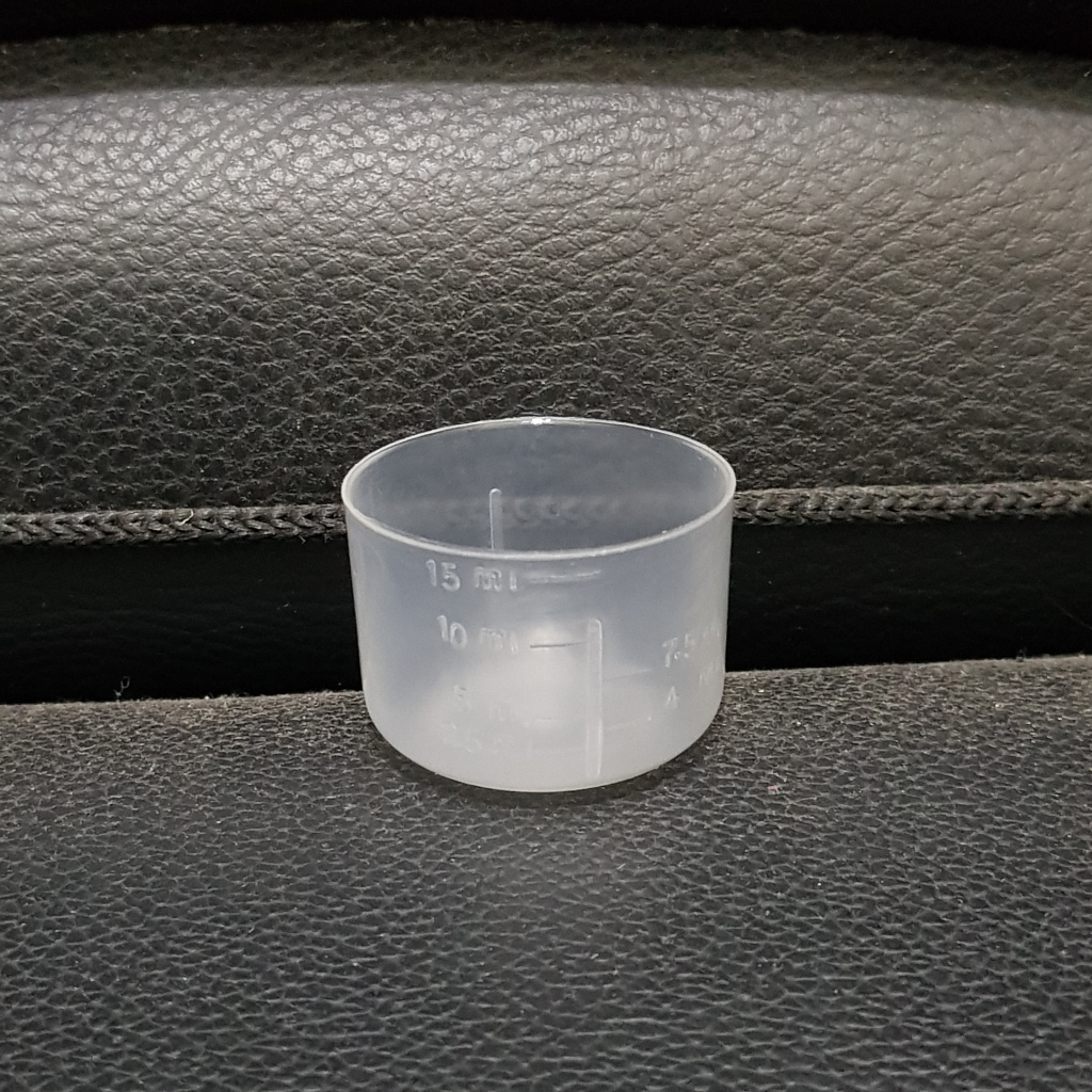 /12 PCS GELAS TAKAR OBAT 15ML /Gelas Takar Obat 15 ML, Measuring Cup 15 ML PP