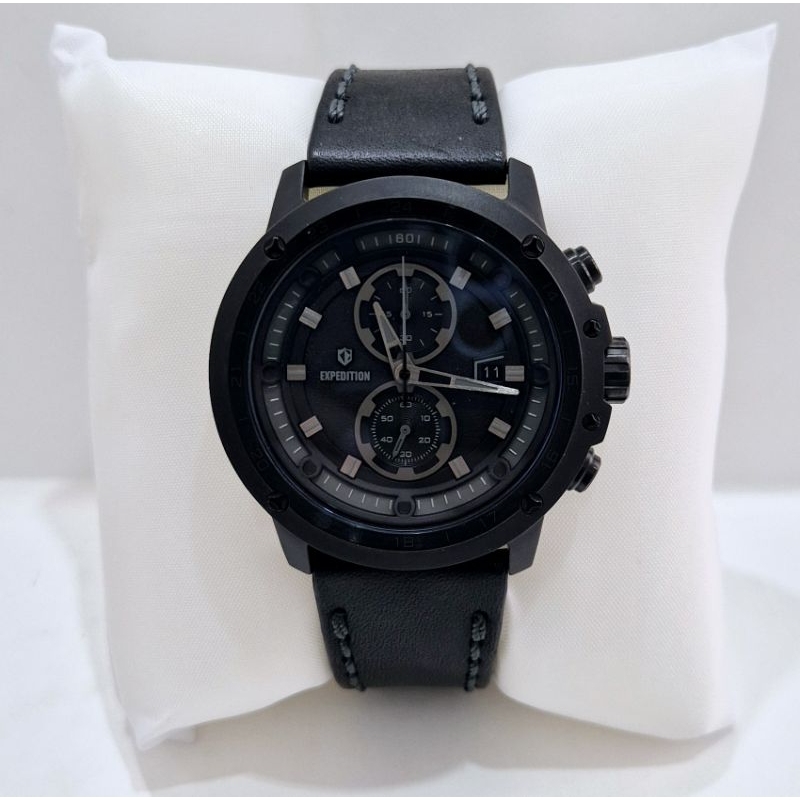 Expedition 6820 tali kulit hitam jam tangan cowok original