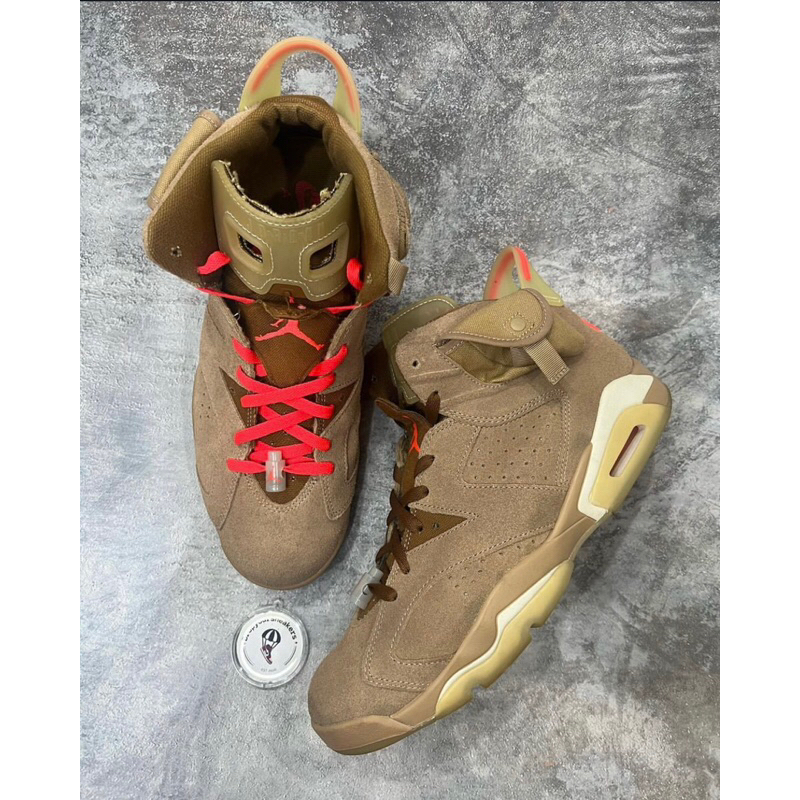 AIR JORDAN 6 Retro x Travis Scott Khaki 100% Original