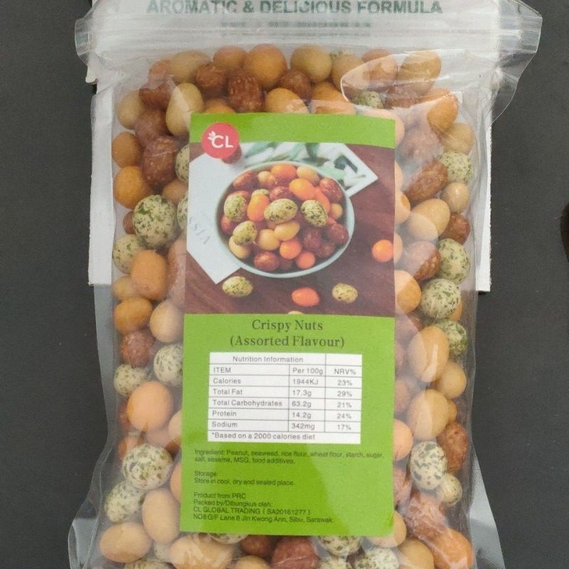 

CRISPY Nuts Assorted Flavour Kacang Dino 500gr