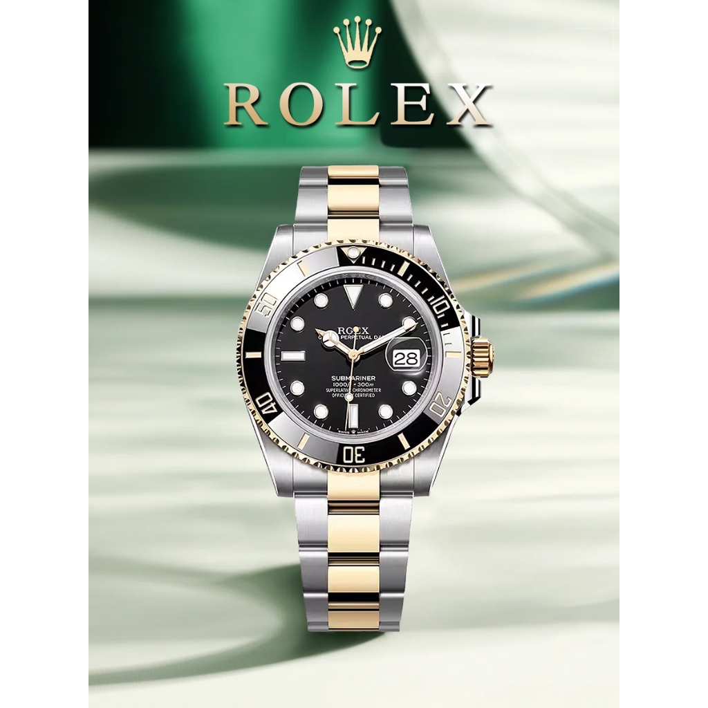 【100% ASLI ROLEX】Jam tangan Swiss jam tangan pria Rolex jam tangan pria Rolex hantu air hitam hijau 
