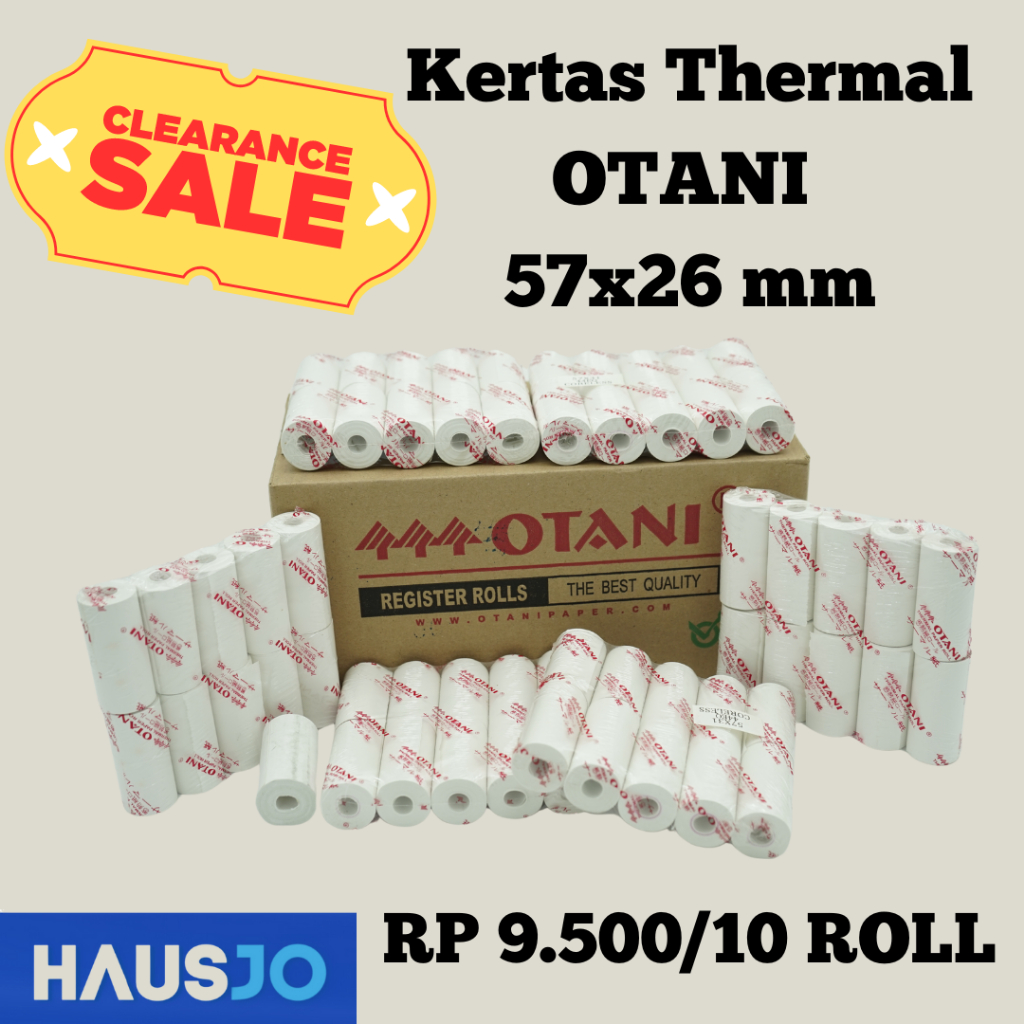 

Kertas Thermal OTANI 57x25mm kertas kasir CLEARANCE SALE PROMO