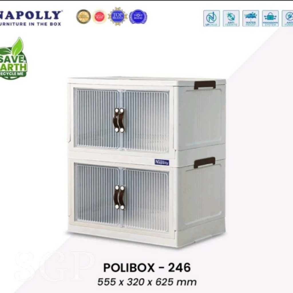 POLIBOX 246 SUSUN 2 TRANSPARAN/NAPOLLY BOX/CONTAINER BOX LIPAT/LEMARI SERBAGUNA