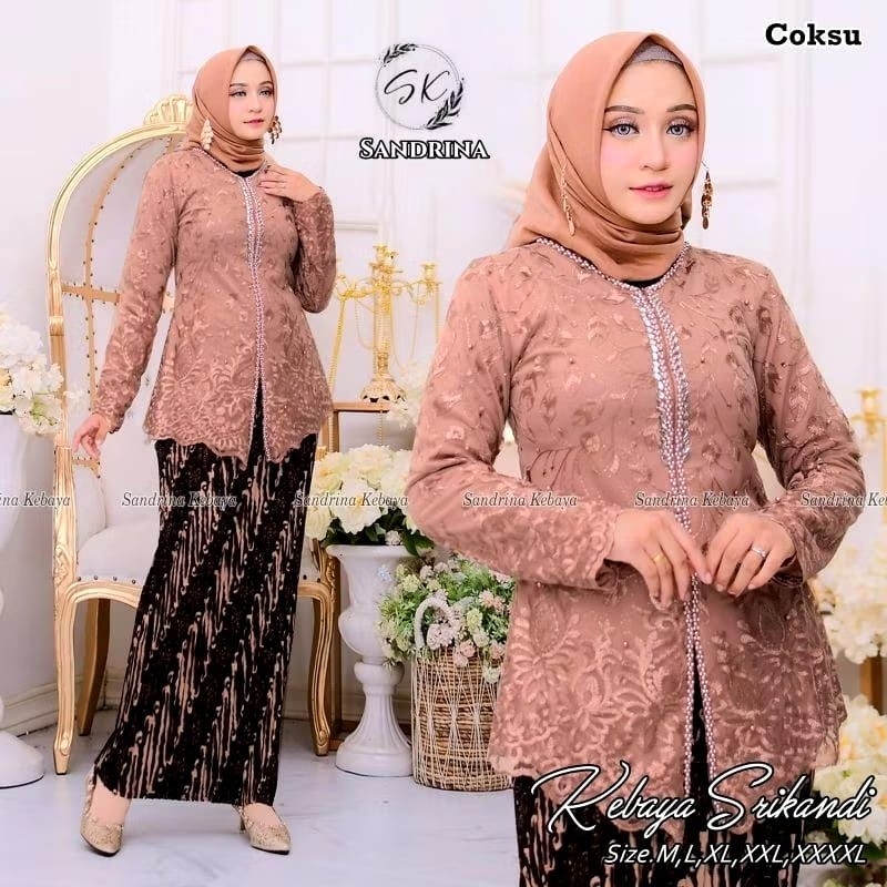 One Set Kebaya Encim Srikandi Jumbo Kebaya Wisuda Kebaya Ibu Besan Jumbo Ld 130
