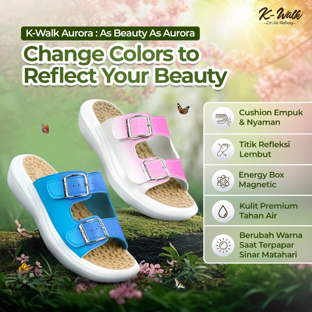 Jaco K-Walk Aurora Sandal Terapi Kesehatan K-Walk Energy Sandal Refleksi Sandal Akupuntur Sandal Kwa