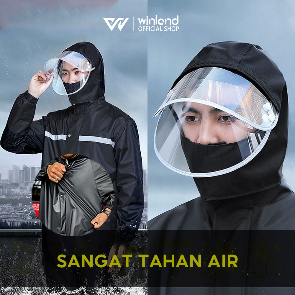 [COD]Winland JAS HUJAN RAINCOAT Pria dan Wanita Tebal Anti Angin Mantel Raincoat  Baju5 Size 3 Warna