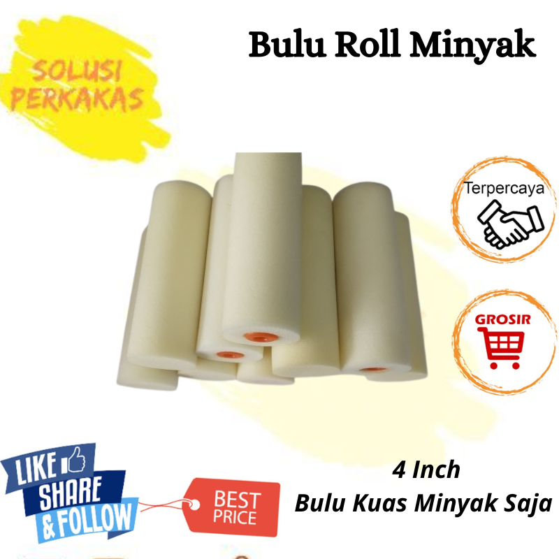 Kuas roll kapal cat busa kecil isi kuas paint mini roller 4"untuk cat minyak