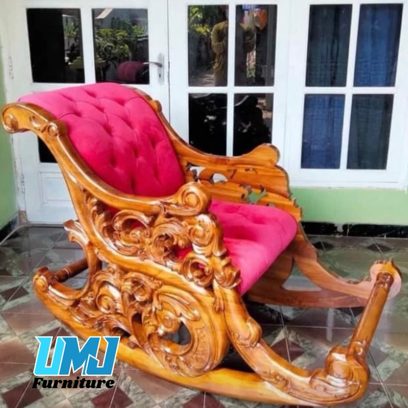 KURSI GOYANG KAYU JATI UKIRAN | KURSI GOYANG KAYU JATI UKIR | KURSI GOYANG SANTAI MALAS KAYU JATI