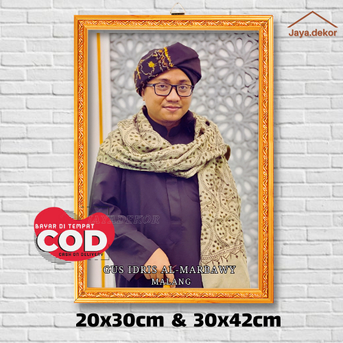 BINGKAI FOTO GUS IDRIS AL MARBAWY / POSTER ISLAM / HIASAN DINDING / POSTER ULAMA / POSTER HABIB / PO