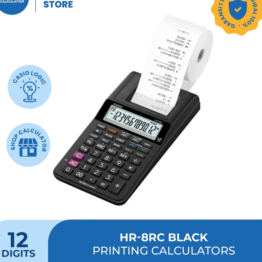 

Original Kalkulator Casio Printing Calculator HR-8RC Print Kalkulator HR-8 12 Digit