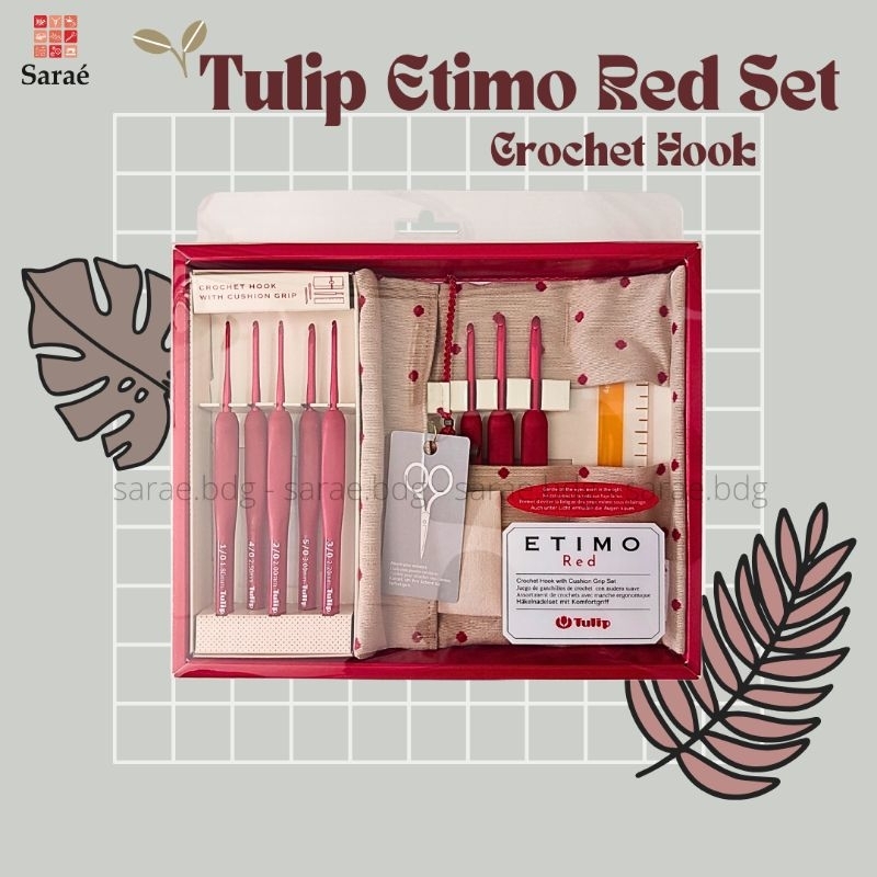 Tulip Etimo Red Crochet Hook Set / Hakpen Set Etimo Red (NEW)