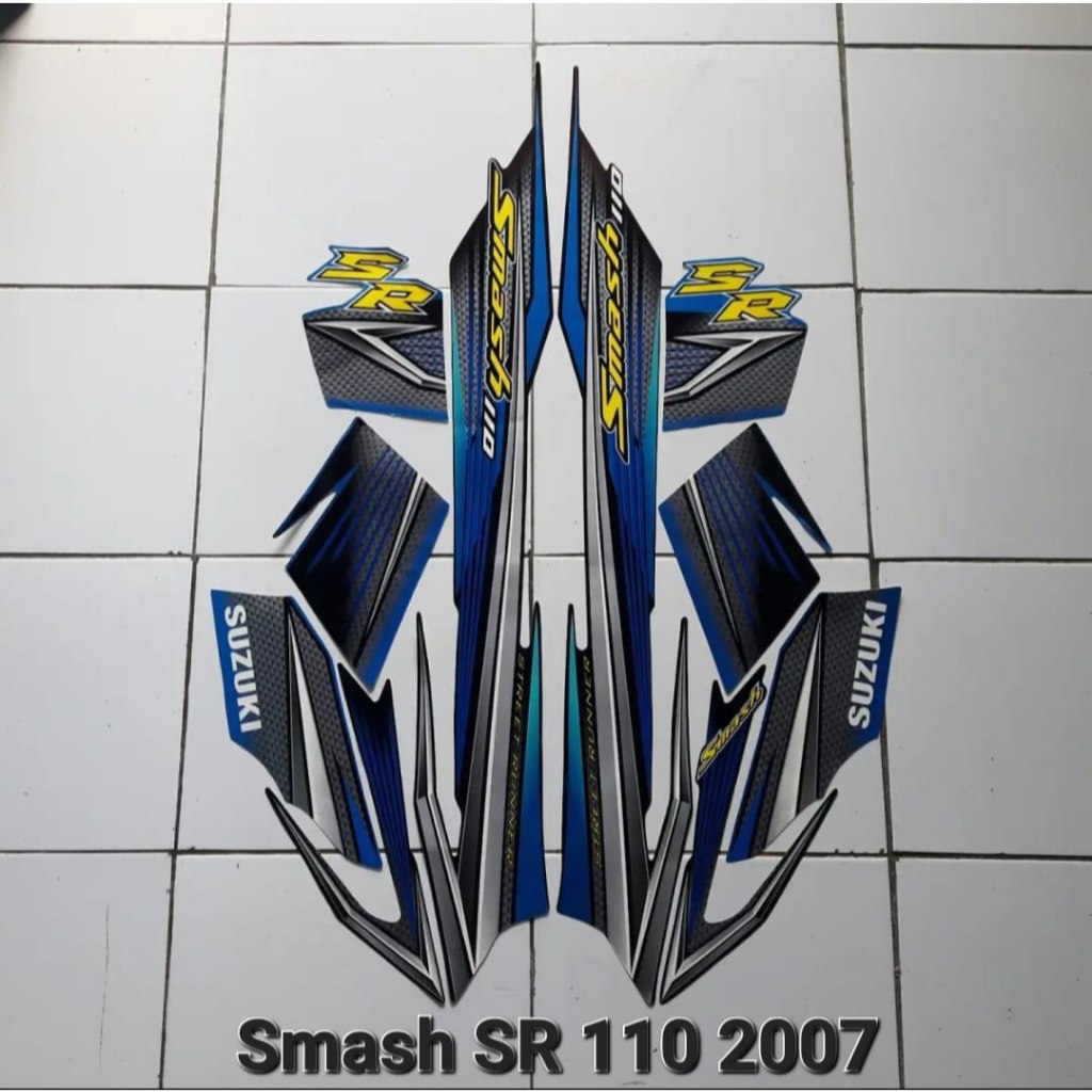 Striping Sticker Lis Suzuki Smash 110SR Merah Biru 2007