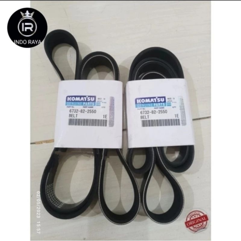 VAN FAN BELT TALI KIPAS KOMATSU PC200-8 6732-82-2250 ORIGINAL 1pcs