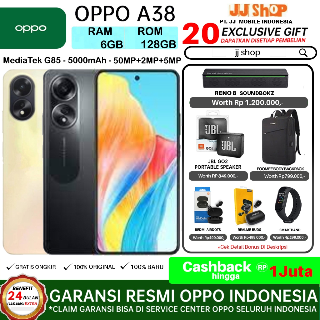 OPPO A38 | A18 6/128 GB Ram 6GB Rom 128GB 4/128 GB RAM 4GB ROM 128GB GARANSI RESMI