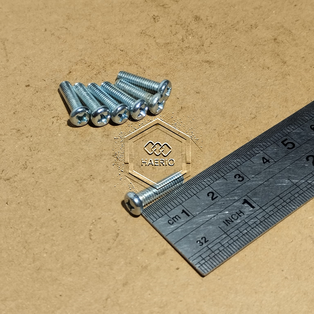 10 BIJI BAUT JP M4X15 PAN HEAD SEKRUP M4 X 15 PANJANG 1,5CM 1,5 CM 4X15 4 X 15 MM 15MM OBENG PLUS SK