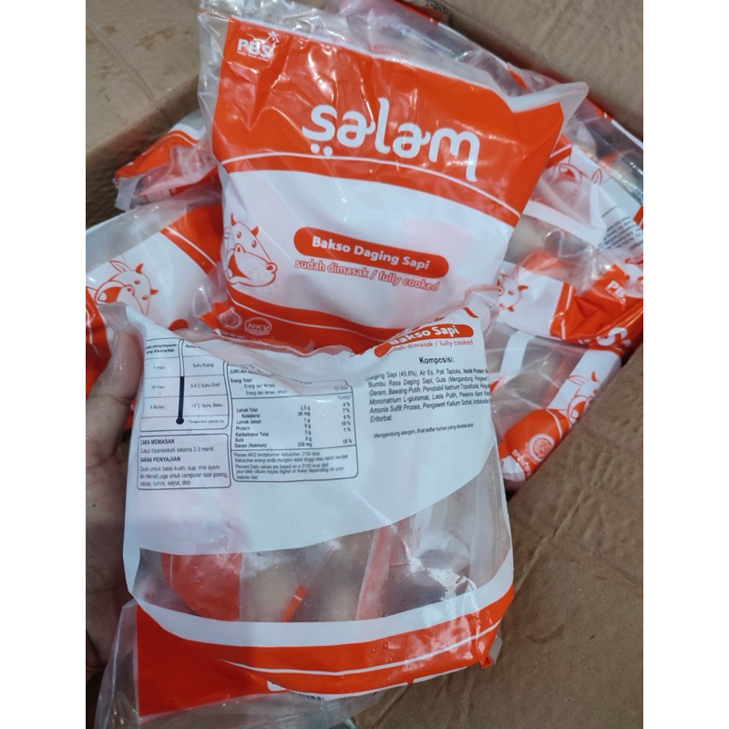 

Bakso Daging Sapi Salam kemasan 5 sachet (500g) Khusus Jatim