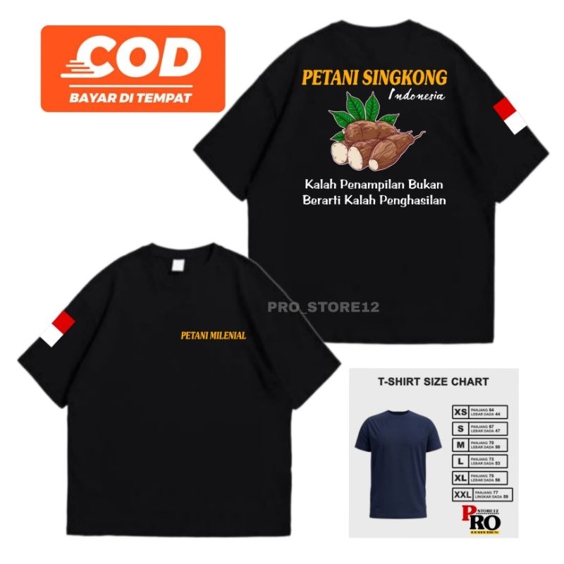 KAOS PETANI MILENIAL - KAOS PETANI SINGKONG - LENGAN PENDEK