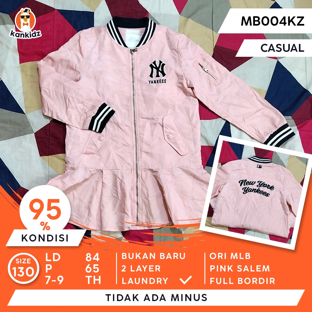 SIAP PAKAI | Jaket Anak Varsity Tunik MLB | Pink Salem Size 130