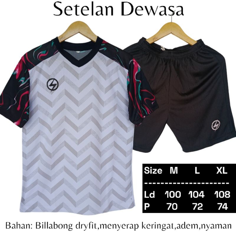 Azka Jersey Setelan Baju Futsal Sepakbola Volly Motif Printing Remaja Dewasa Pria Wanita