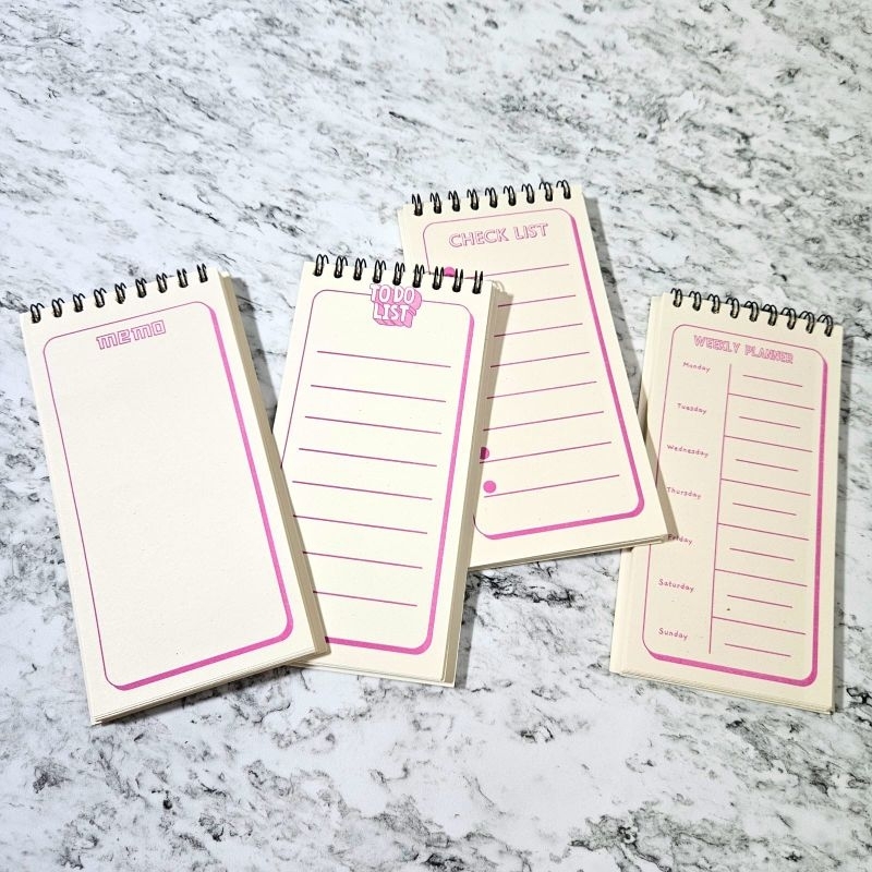 

(Ring Spiral) Buku Agenda/Notebook Journal/To Do List/Memo/Checklist/Weekly Planner Pink