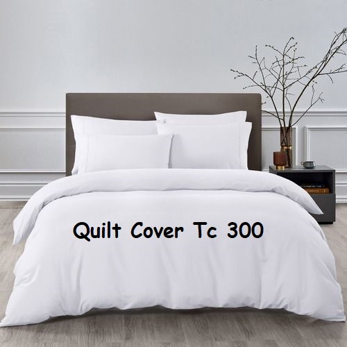 Quilt Cover Duvet Cover Full Katun Dobby TC300 Polos  Putih