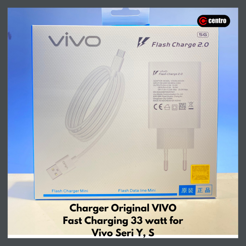Charger Vivo Original Fast Charging 33 Watt dan 66 Watt