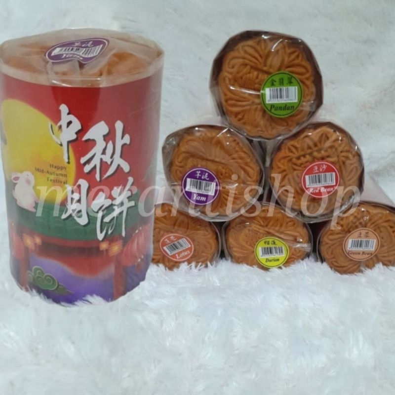 

KUE BULAN MALAYSIA 6 RASA / LOTUS / PANDAN / DURIAN / RED BEAN / GREEN BEAN / YAM KELADI TONGQIUPIA