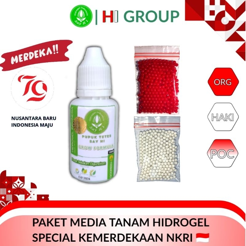 SPESIAL KEMERDEKAAN | MEDIA TANAM  HIDROGEL MERAH PUTIH DAN PUPUK